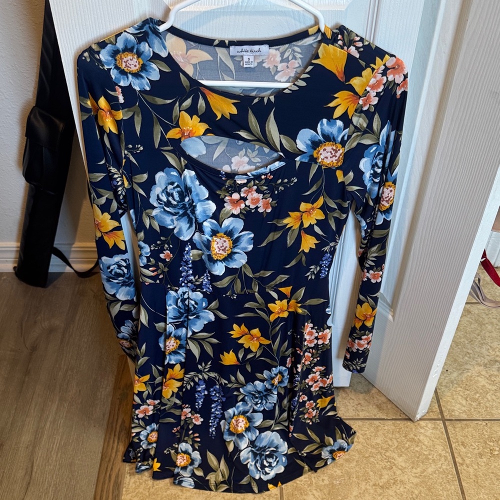 White Birch Navy Floral Dress